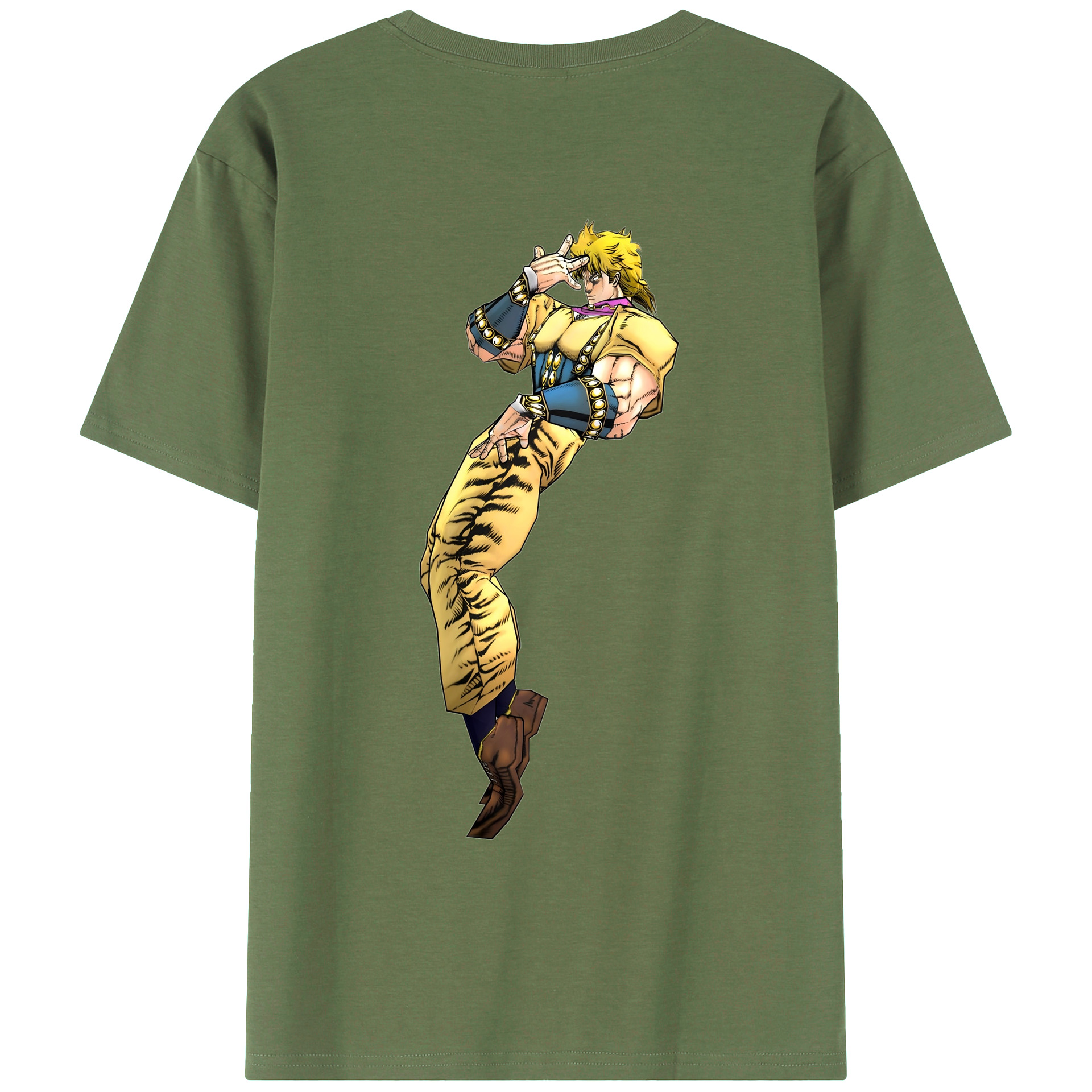 （画像用） ジョジョの奇妙な冒険 ディオ?ブランドー JoJo's Bizarre Adventure Dio Brando 綿100％ メンズ半袖Tシャツ（バックプリント） 通気性